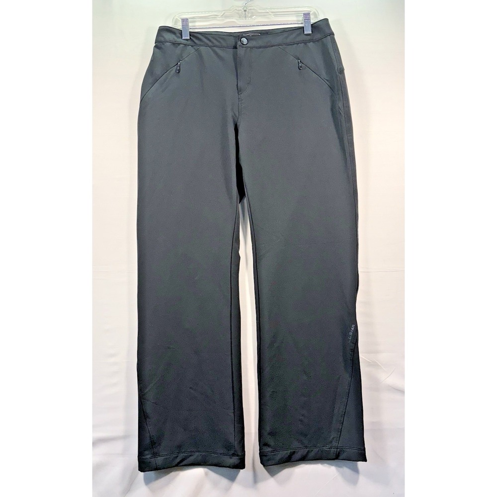 L.L. Bean Pants Womens Black Activewear Trail Hiking Ankle Zip Vent 14 Regular